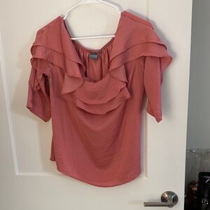 Soho Jean pink Ruffled Blouse size S